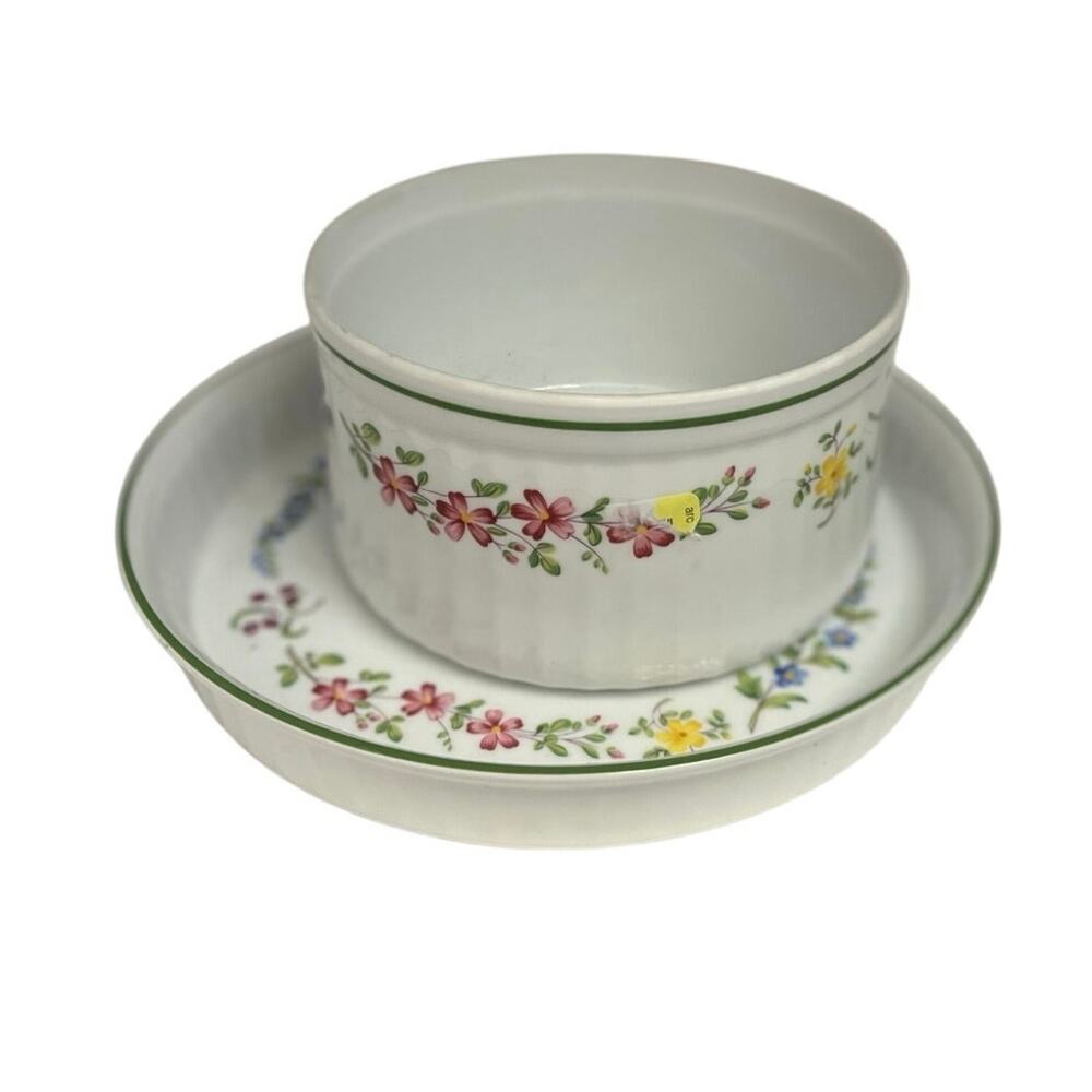 Vintage 1983 Royal Worcester Fleuri Fine China Casserole Dish Set -Cottagecore
